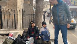 Mohammed Zeyd (10) and Musa (7) collect recyclable trash in the streets of Diyarbakir. Unfortunately, their father has passed away and their mother is sick and cannot work.
