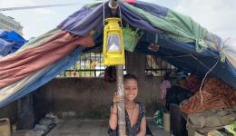 The solar lamps were a special gift for many who have to live without electricity....